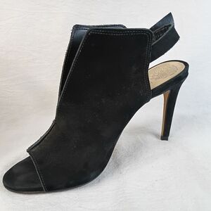 Vince Camuto Women’s Black Suede Open-Toe Open Back Catina High Heel Size 6.5M